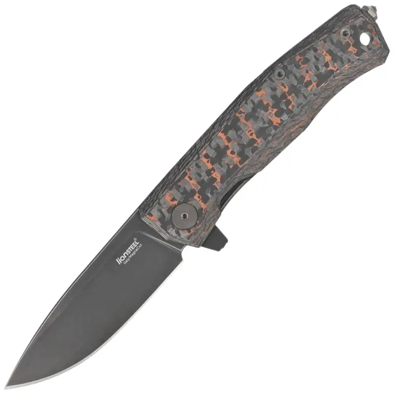 Popularny Nóż składany LionSteel Myto Snake Skin Fat Carbon, Old Black MagnaCut by Molletta (MT01 MC SS)
