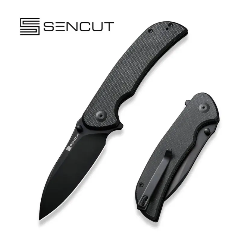 Nóż składany Sencut Borzam Black Canvas Micarta, Black 9Cr18MoV (S23077-3) Ekspresowa dostawa