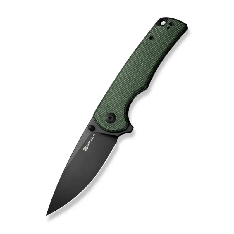 Dodaj do koszyka Nóż składany Sencut Praktisk Green Canvas Micarta, Black 9Cr18MoV (S24019-3)