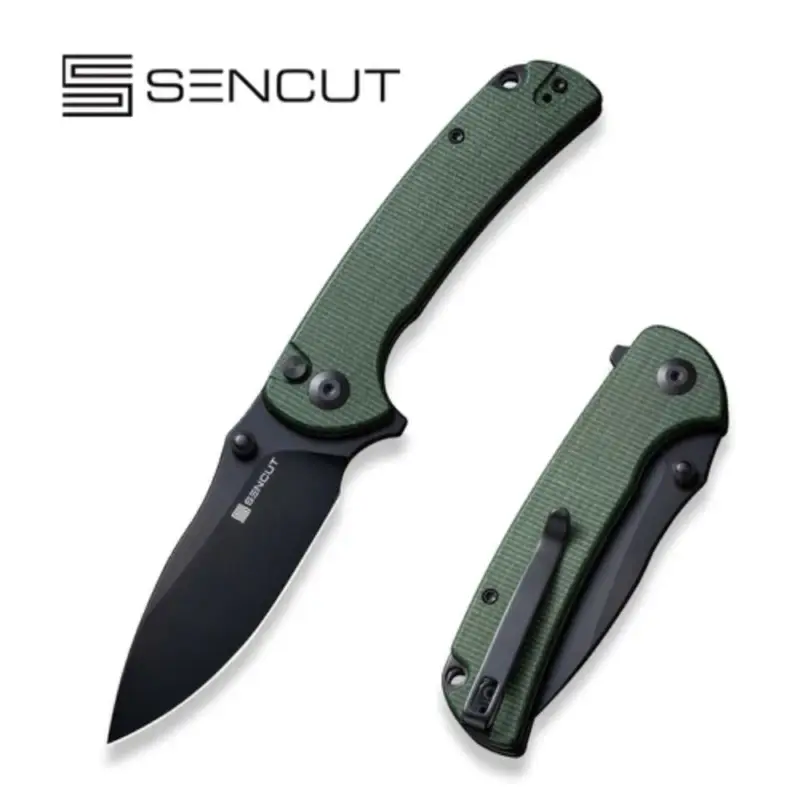 Tylko dziś Nóż składany Sencut Pulsewave Green Canvas Micarta, Black 9Cr18MoV (S23032-3)