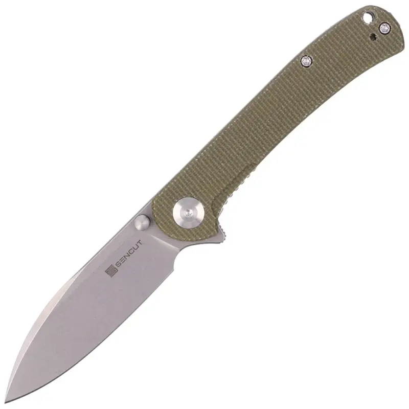 Nóż składany Sencut Scepter Olive Micarta, Stonewashed 9Cr18MoV (SA03E) Kup teraz
