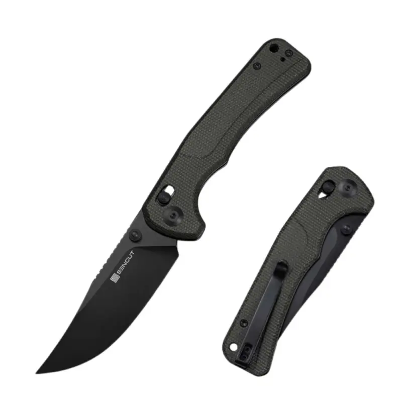 Dodaj do koszyka Nóż składany Sencut Slybolt Dark Green Canvas Micarta, Black 9Cr18MoV (S25001A-1)