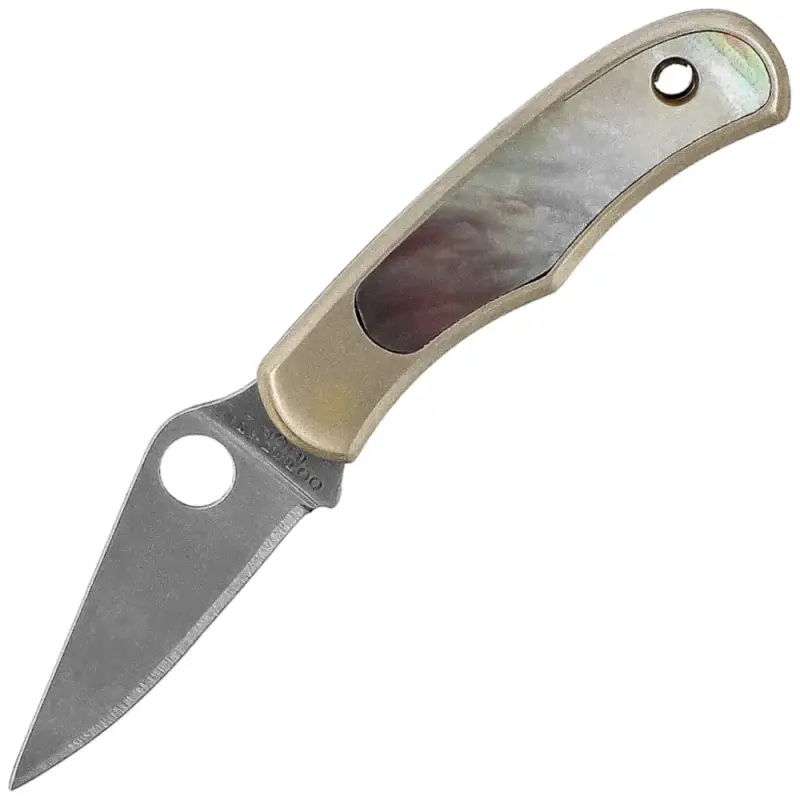 Super okazja Nóż składany Spyderco Bug Nickel Silver/Abalone, Satin 12C27 (C133AP)
