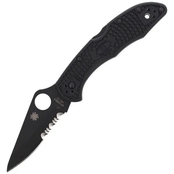 Nie przegap Nóż składany Spyderco Delica 4 FRN Black/Black Blade (C11PSBBK)