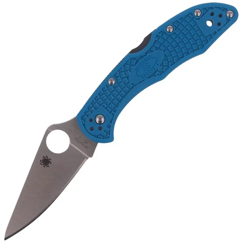 Nóż składany Spyderco Delica 4 FRN Blue Flat Ground Plain (C11FPBL) Hit sprzedaży