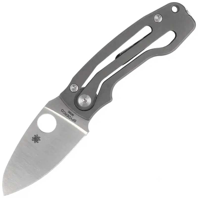 Zamów teraz Nóż składany Spyderco Pits 2 Slipit Gray Titanium, Satin M398 by Mike Read (C269TIP)