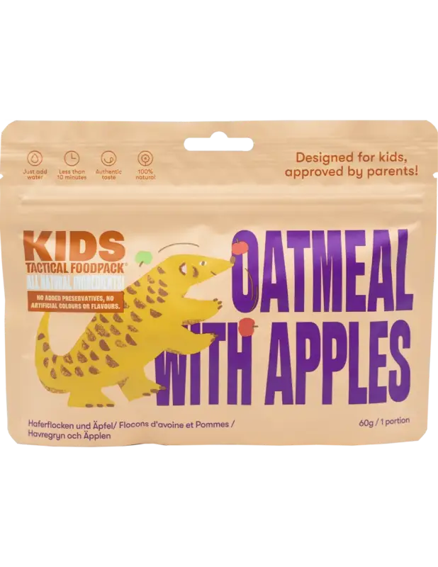 Płatki śniadaniowe Tactical Foodpack Kids Oatmeal and Apples 60g Dostępne od ręki