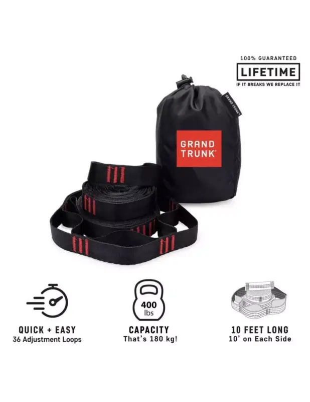 Premium Taśmy do hamaka Grand Trunk Suspension Straps Black