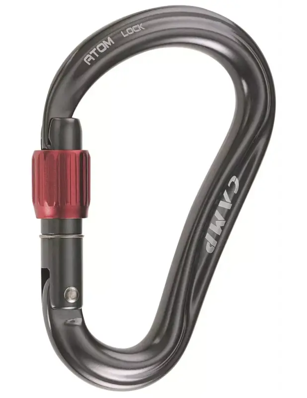 Bezpieczne zakupy Karabinek wspinaczkowy Camp Atom Lock Gun metal