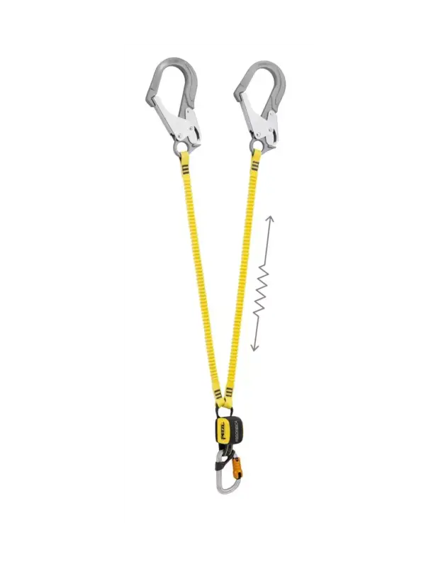 Ostatnia szansa Lonża z karabinkami Petzl Absorbica-Y Flex MGO 150 International