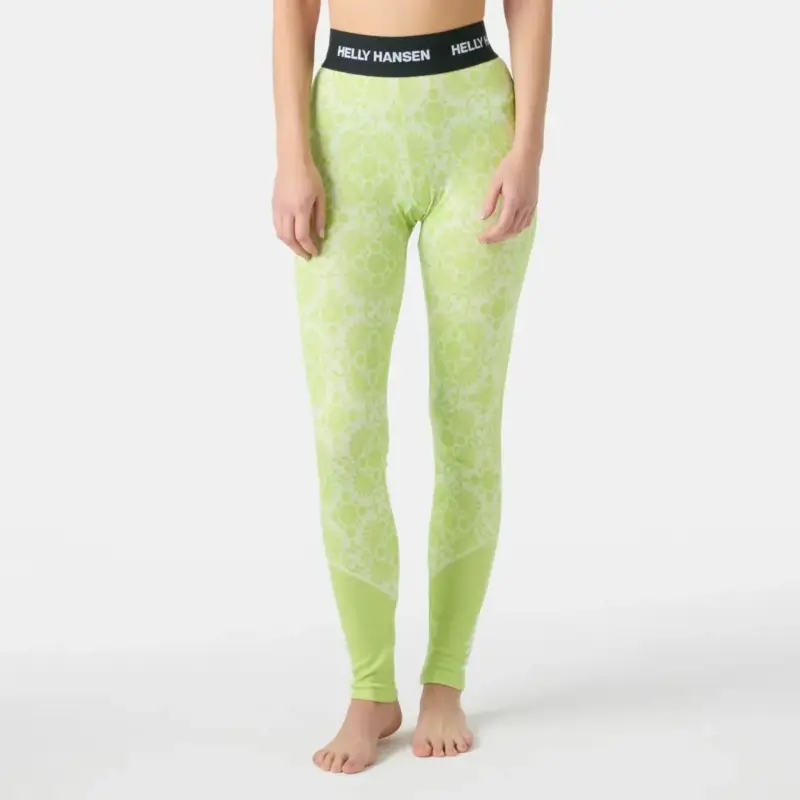 Tani Legginsy termoaktywne z merino damskie Helly Hansen LIFA® Merino Midweight Graphic Pants - Luminous Green