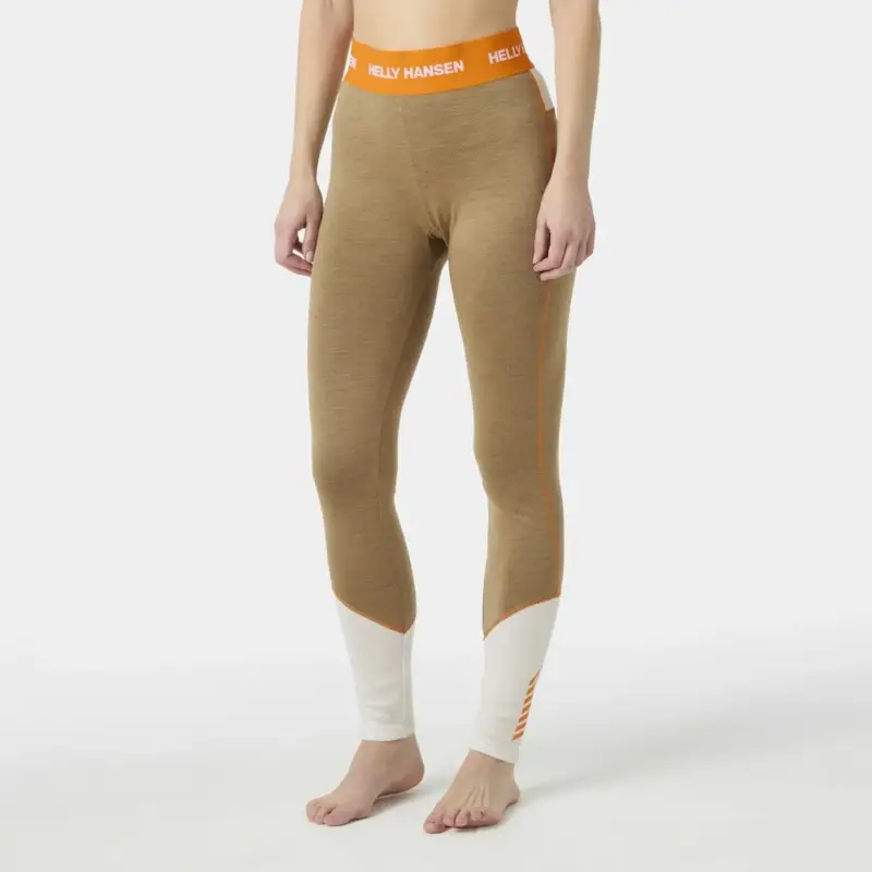 Legginsy termoaktywne z merino damskie Helly Hansen Lifa® Merino Midweight Pants - Elmwood Tani