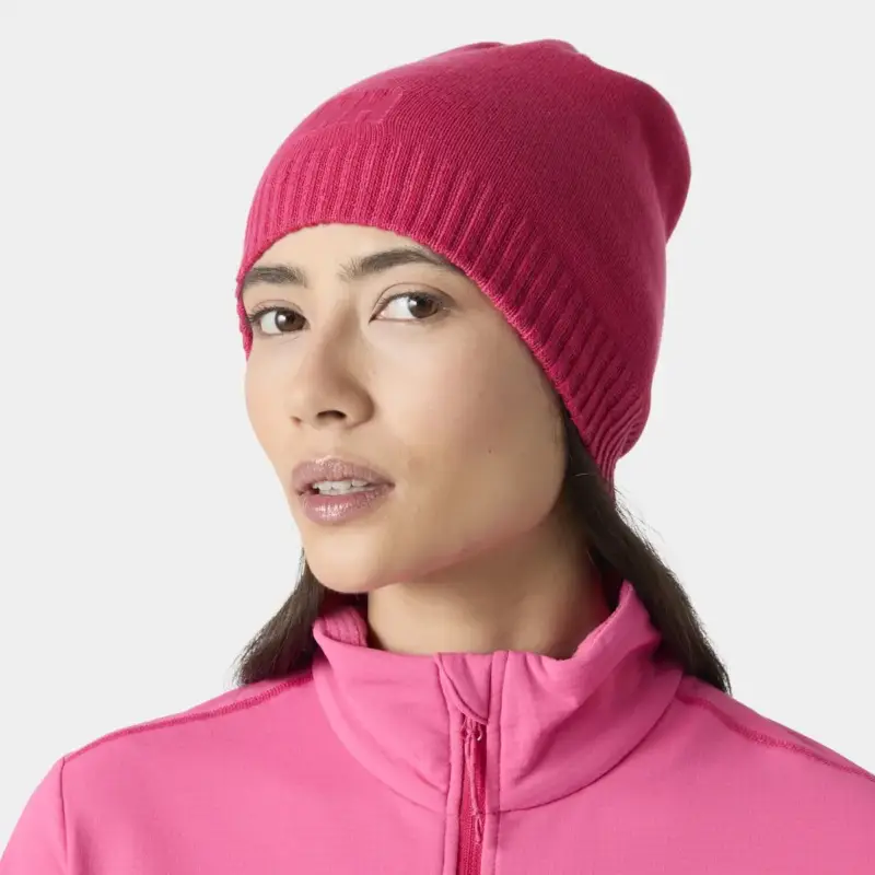 Czapka zimowa Helly Hansen Brand Beanie - Cranberry Taniej