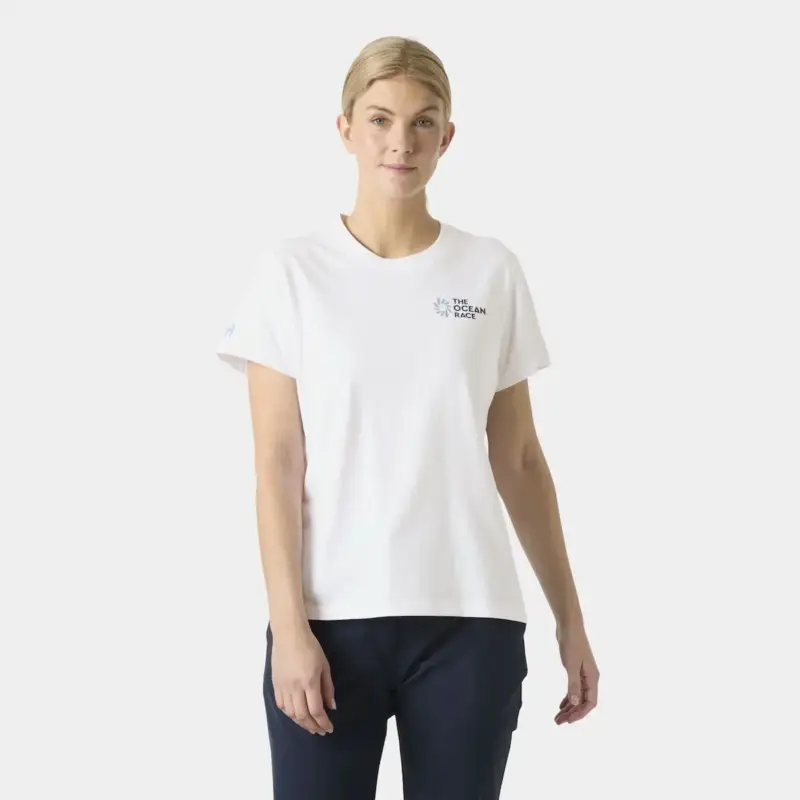 Koszulka bawełniana damska Helly Hansen The Ocean Race T-Shirt - White II Promocja