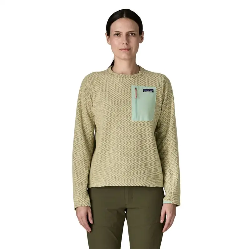 Bluza polarowa damska Patagonia R1® Air Fleece Crewneck - Weathered Stone Do wyczerpania zapasów