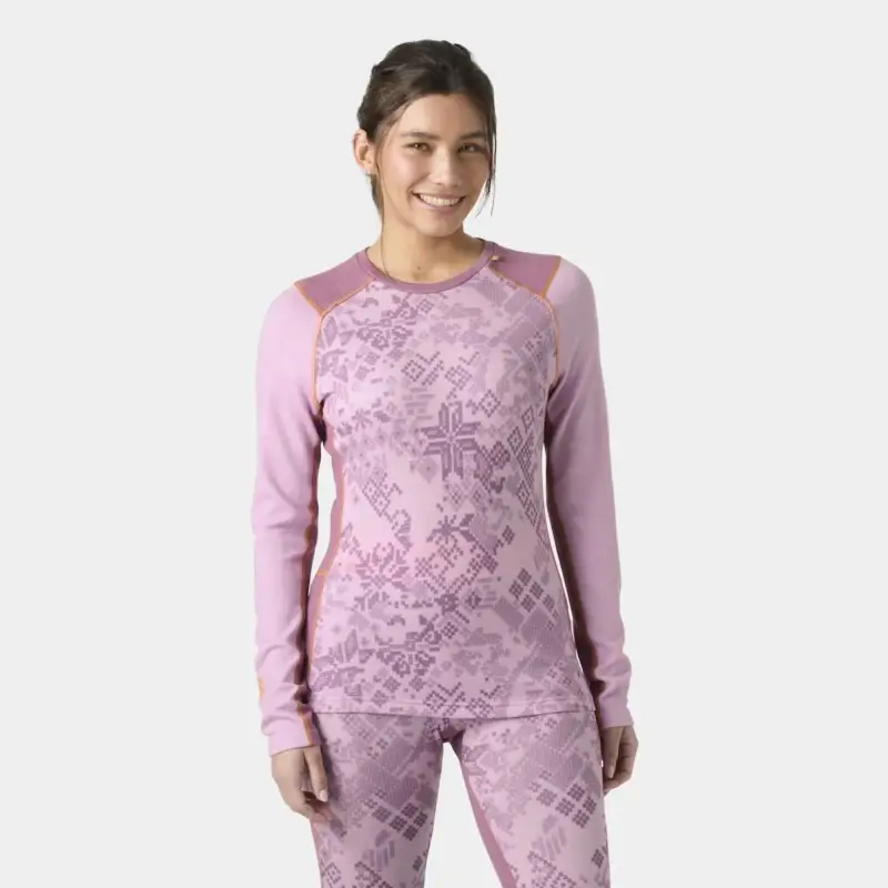Zamów teraz Bluza termoaktywna z merino damska Helly Hansen LIFA® Merino Midweight Graphic Crew - Cherry Blossom