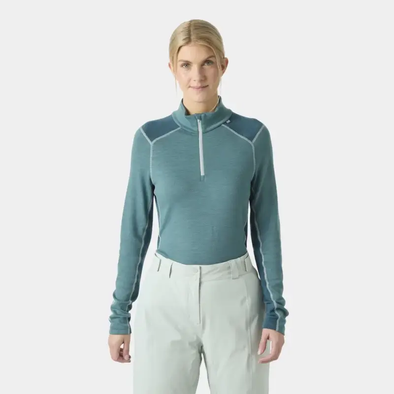 Obniżka ceny Bluza termoaktywna z merino damska Helly Hansen Lifa Merino Midweight 1/2 Zip - Opal Green