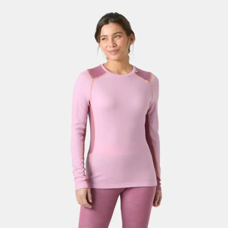 Darmowy zwrot Bluza termoaktywna z merino damska Helly Hansen Lifa Merino Midweight Crew - Cherry Blossom