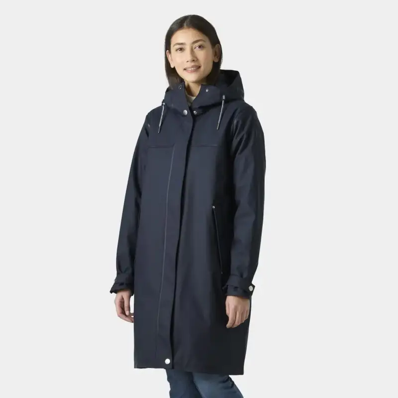 Płaszcz ocieplany damski Helly Hansen Moss Insulated PU Coat - Navy Oferta czasowa