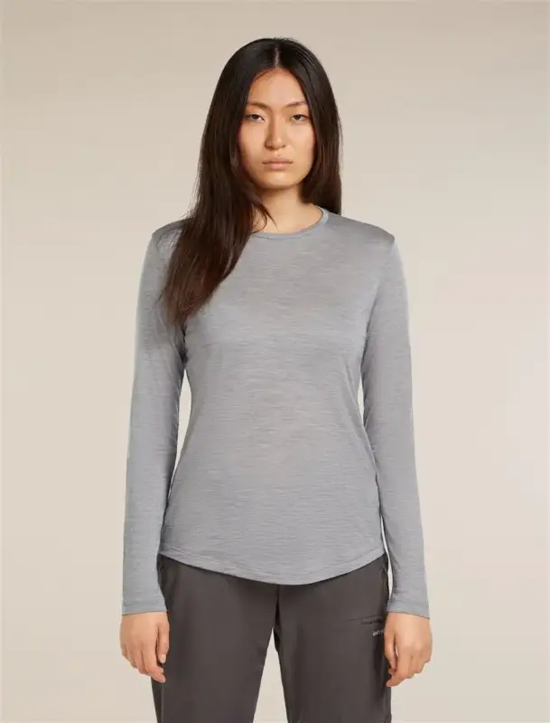 Bluza termoaktywna z merino damska Icebreaker Merino 125 Cool-Lite™ Sphere III LS Tee - Metro Heather Wysoka jakość