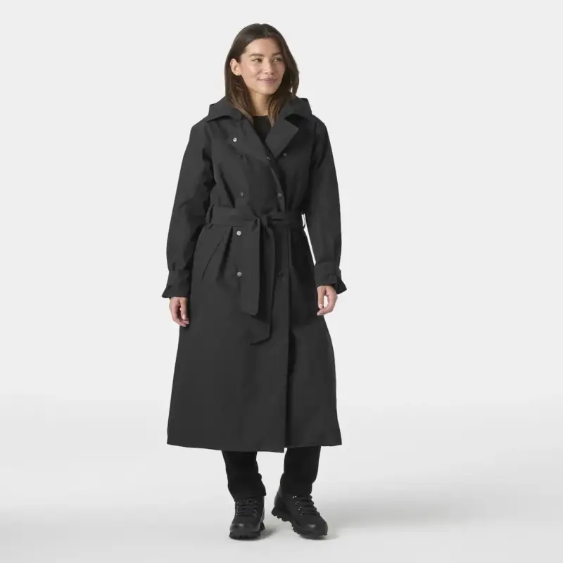 Płaszcz ocieplany damski Helly Hansen Avenue Insulated Long Trench Coat - Black Ekspresowa dostawa