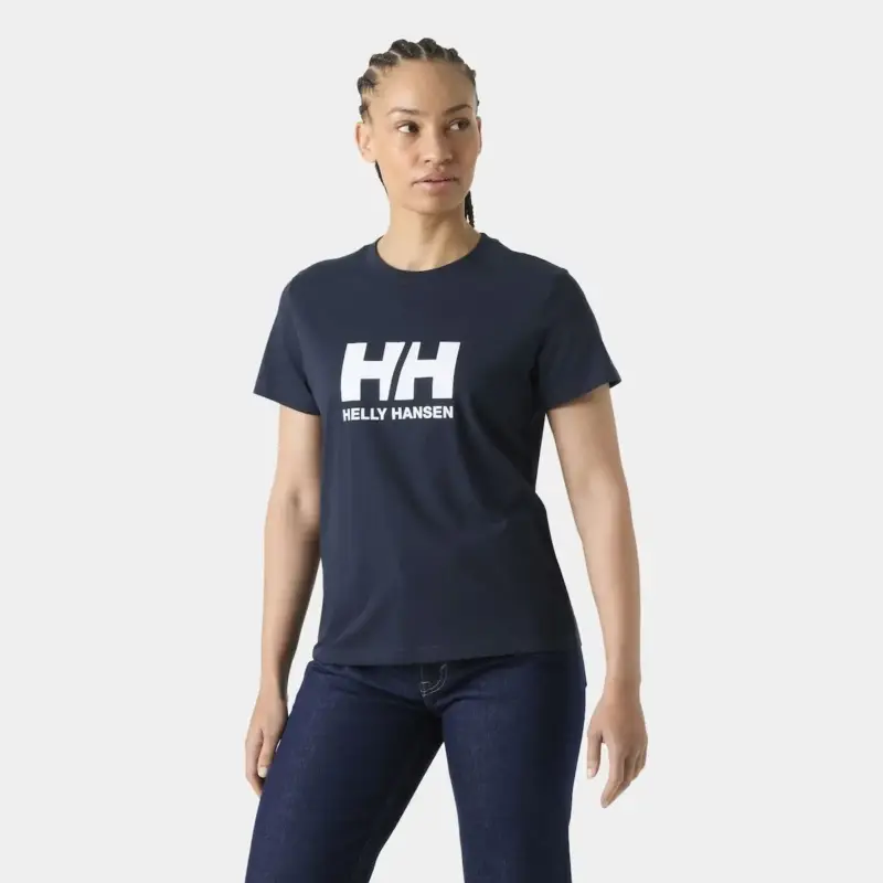Koszulka bawełniana damska Helly Hansen HH Logo T-Shirt 3.0 - Navy Tylko do końca tygodnia