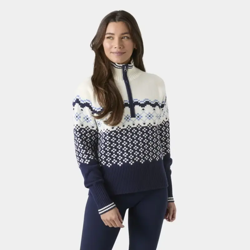 Sweter wełniany damski Helly Hansen Après Knit Sweater - Navy Wysoka jakość