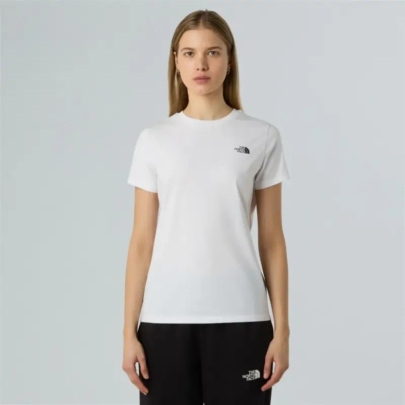 T-shirt bawełniany damski The North Face S/S Simple Dome Slim Tee - TNF White Dodaj do koszyka