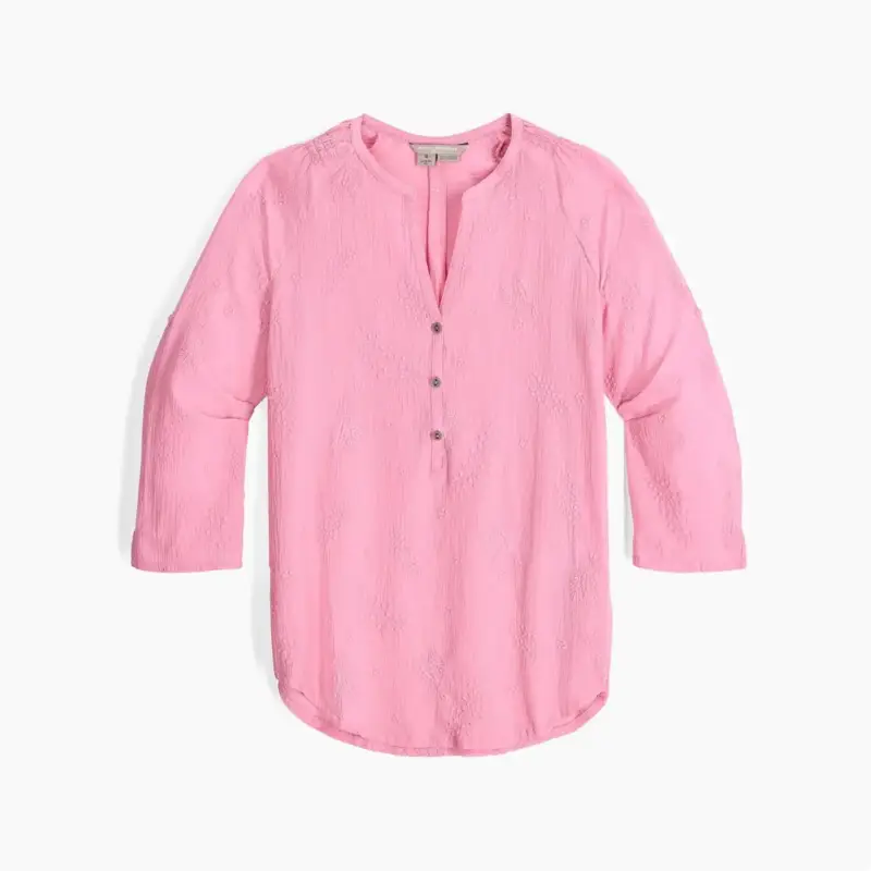 Kup online Koszula bawełniana damska Royal Robbins Oasis Tunic II 3/4 Sleeve - Orchid