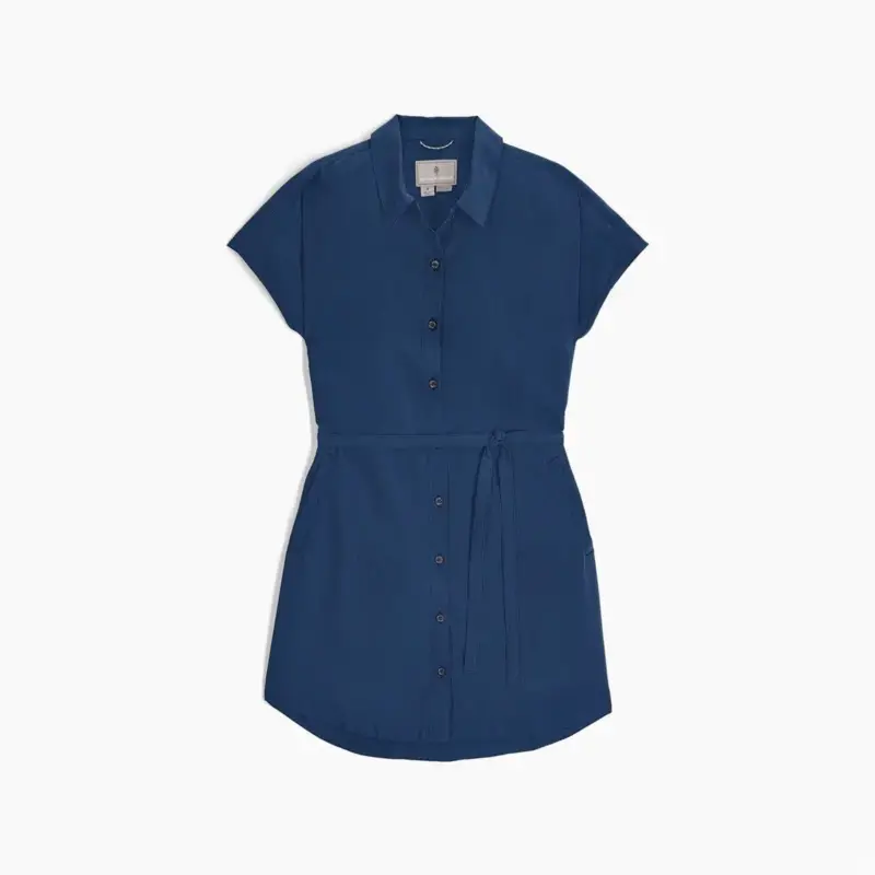 Sukienka turystyczna damska Royal Robbins Camino Pucker Dress - Deep Blue Wyprzedaż