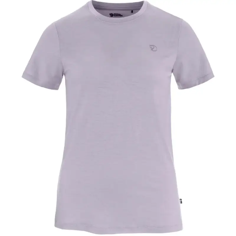 Premium T-shirt wełniany damski Fjallraven Abisko Wool SS - Levender Mist