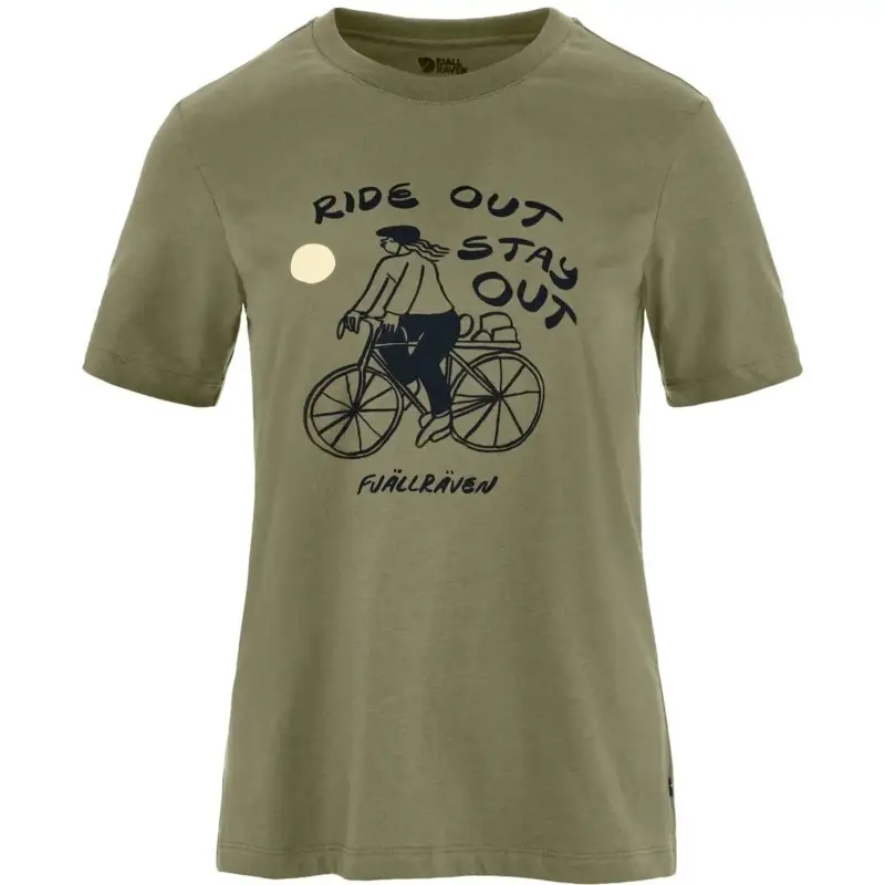 Koszulka rowerowa damska Fjallraven Hoja Iväg T-shirt - Green Cena promocyjna