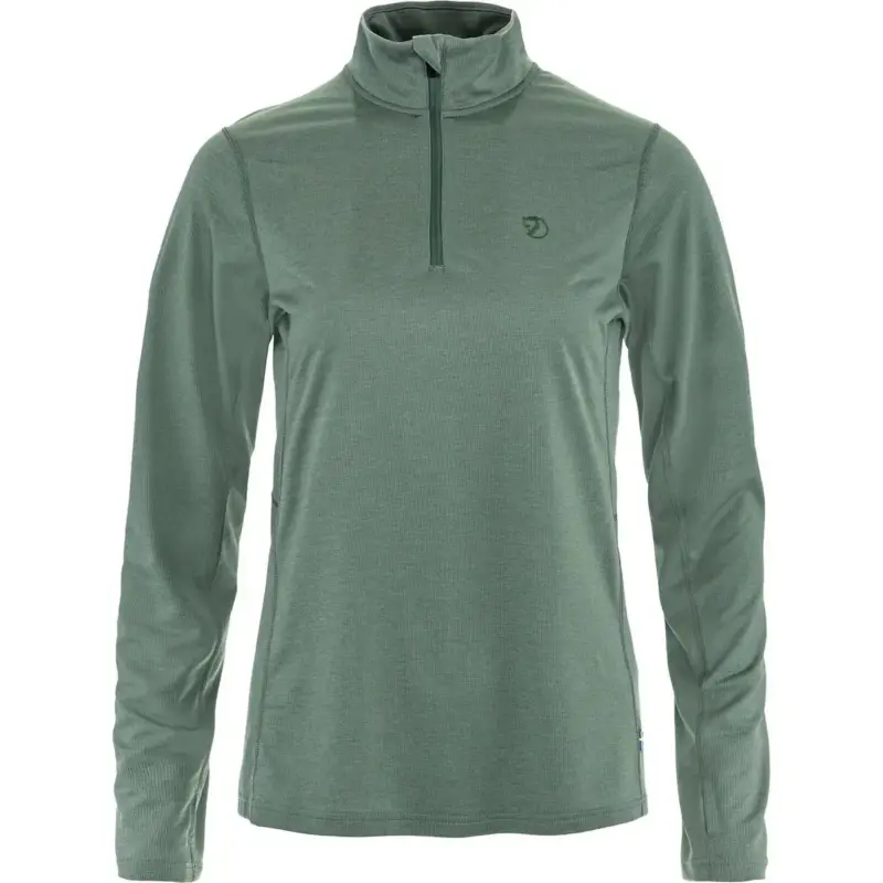 Bluza szybkoschnąca damska Fjallraven Abisko Day Hike Half Zip - Patina Green Promocja