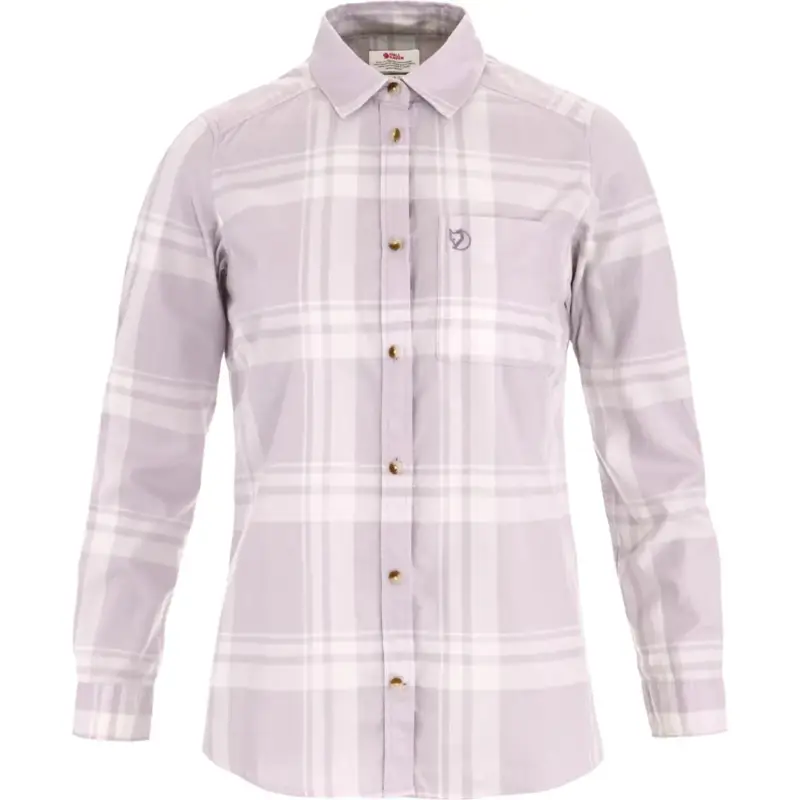 Koszula flanelowa damska Fjallraven Övik Lite Flannel Shirt - Eggshell/Lavender Mist Najlepsza cena
