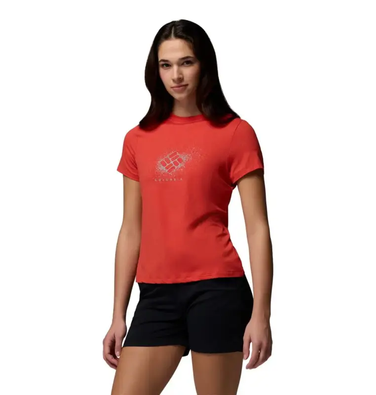 Nie przegap Koszulka szybkoschnąca damska Columbia Parsons Point™ SS Graphic Tee - Poppy Red
