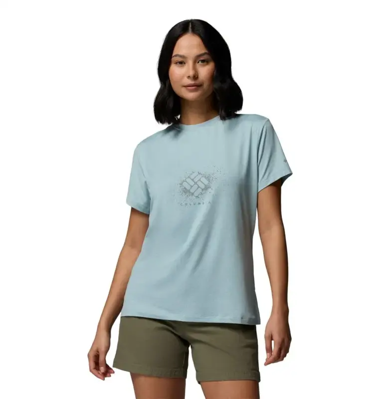 Łatwy zwrot Koszulka szybkoschnąca damska Columbia Parsons Point™ SS Graphic Tee - Marine Light