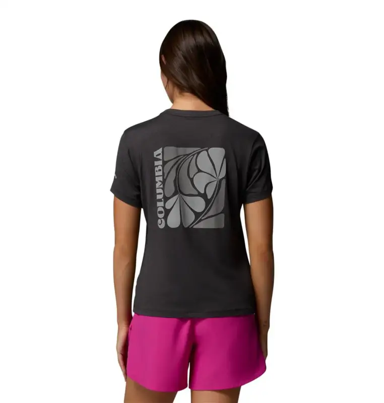 Koszulka szybkoschnąca damska Columbia Parsons Point™ Back Graphic Tee - Black Ostatnia szansa