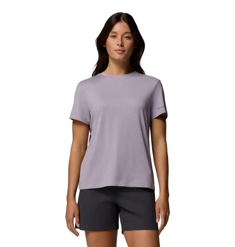 Sprawdź teraz Koszulka szybkoschnąca damska Columbia Parsons Point™ SS Logo Tee - Lavender Pearl