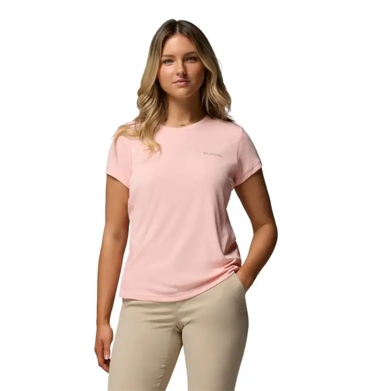 Koszulka szybkoschnąca damska Columbia Zero Rules™ Light SS Crew - Pink Sand Najlepsza cena