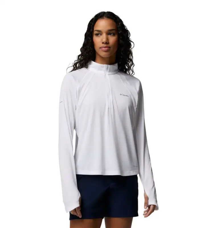 Bezpieczne zakupy Bluza szybkoschnąca damska Columbia Stealth Spring™ LS Half Zip Tee - White