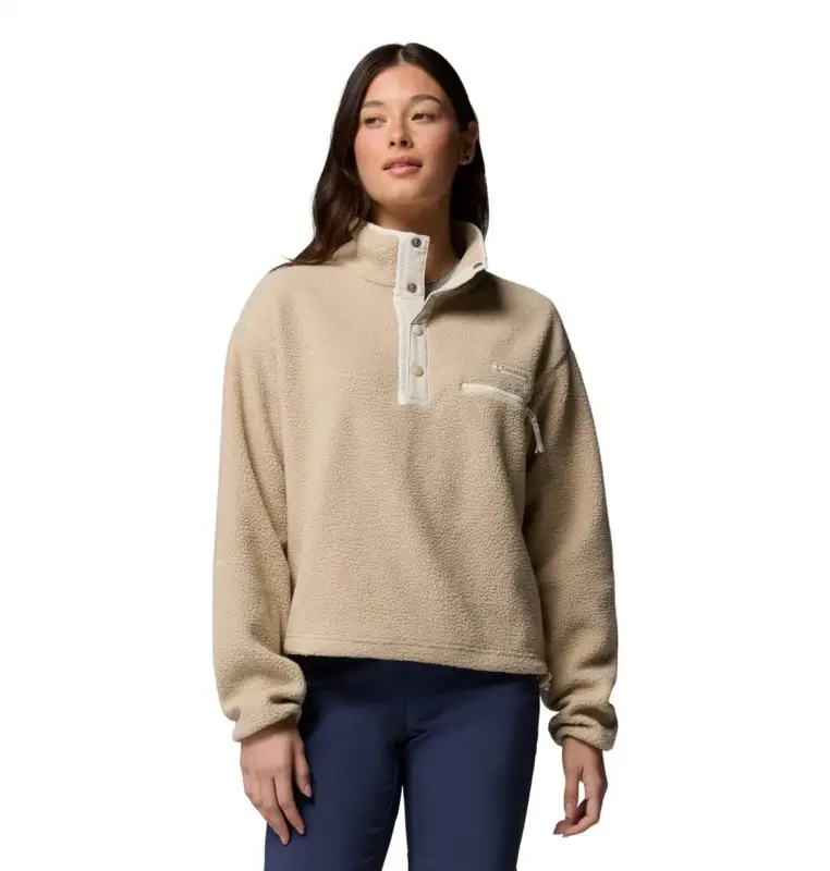 Bluza polarowa damska Columbia Helvetia™ II Cropped Half Snap Fleece - Ancient Fossil Oferta limitowana