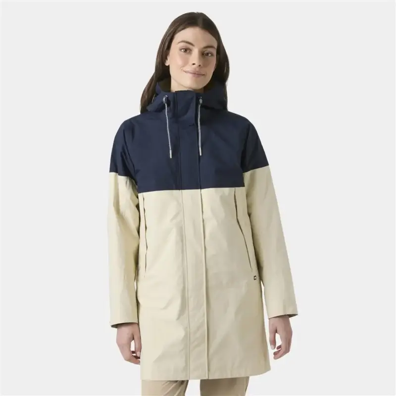 Tani Płaszcz membranowy damski Helly Hansen Koster Rain Coat - Cream