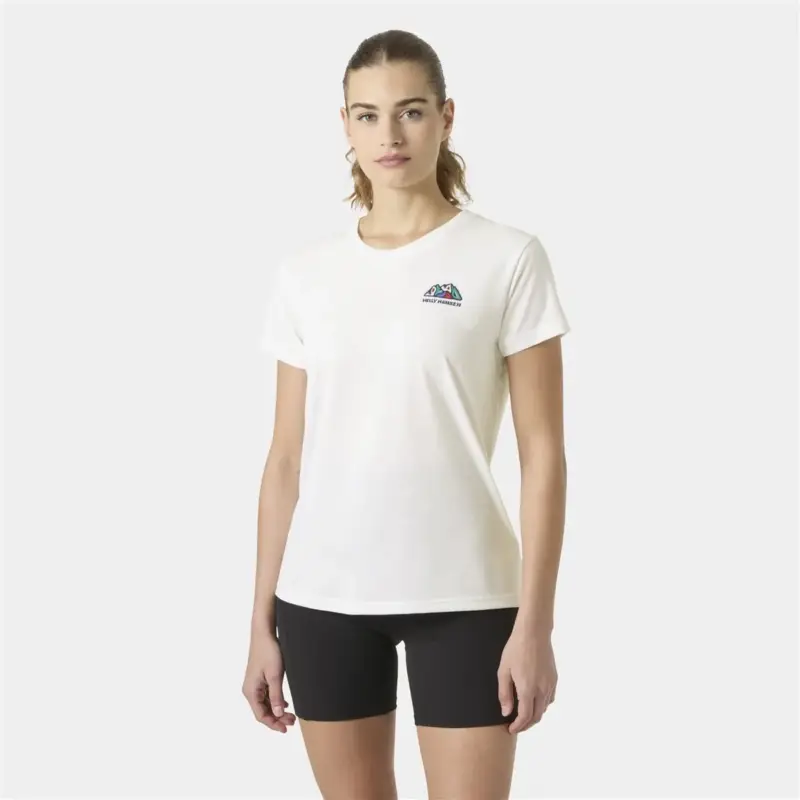 Koszulka z filtrem UV damska Helly Hansen Skog Graphic T-Shirt - White Oferta limitowana