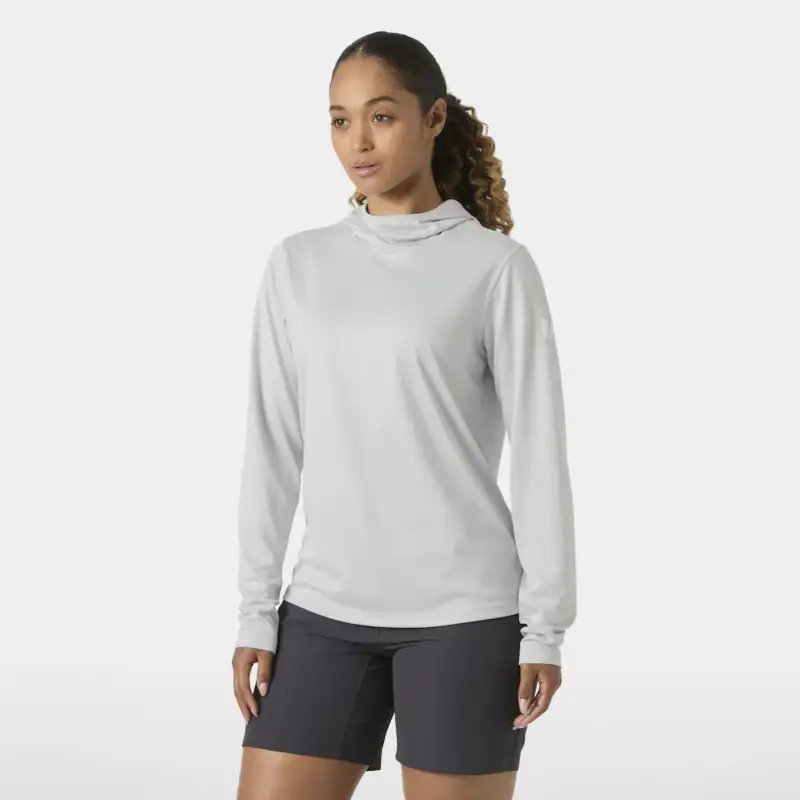 Tylko dziś Bluza z filtrem UV damska Helly Hansen Tech Hoodie - Grey Fog