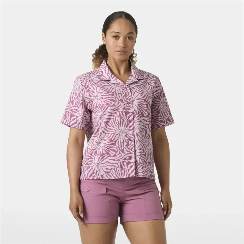 Ekspresowa dostawa Koszula bawełniana damska Helly Hansen Holmen SS Shirt - Wildberry