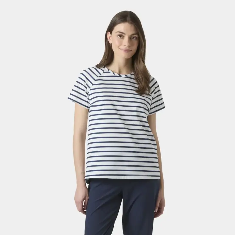 Koszulka szybkoschnąca damska Helly Hansen Thalia T-Shirt - White Navy Stripe Oferta