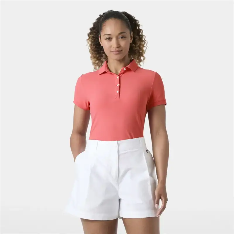Niska cena Koszulka szybkoschnąca damska Helly Hansen Crewline Polo - Sunset Pink