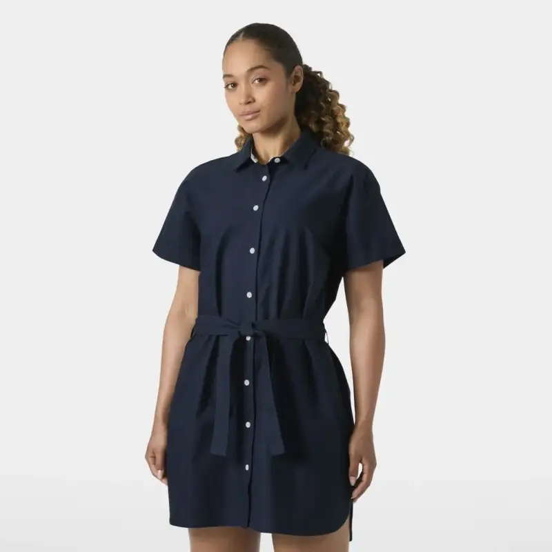 Sukienka bawełniana damska Helly Hansen Sorrento Shirt Dress - Navy Hit sprzedaży