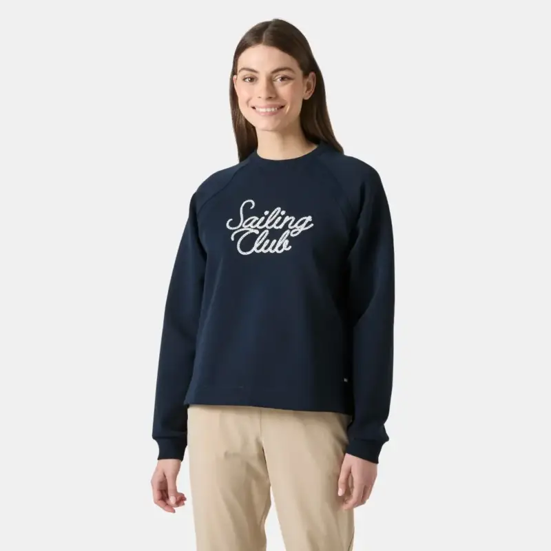 Kup online Sweter bawełniany damski Helly Hansen Capri Sweatshirt - Navy