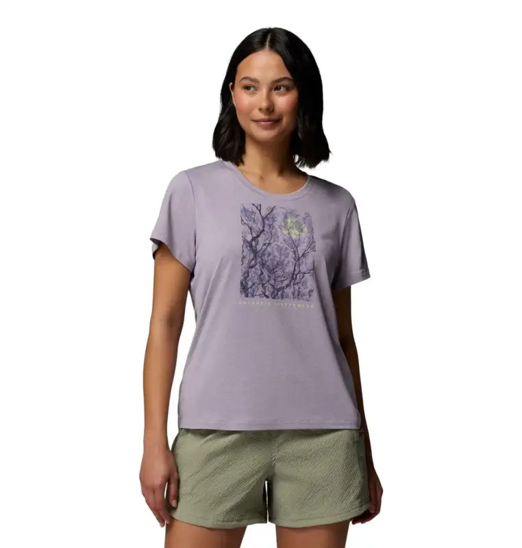 Koszulka szybkoschnąca damska Columbia Parsons Point™ SS Scoop Tee - Lavender Pearl Ostatnia szansa